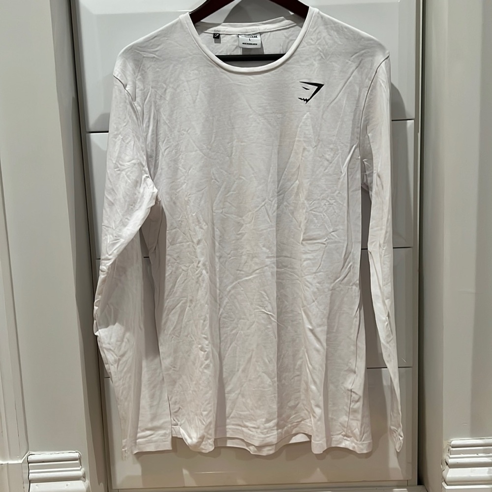 Plain white gymshark long sleeve